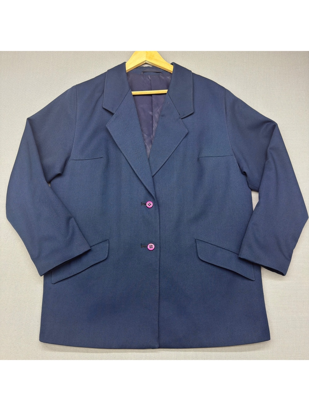 VTG 80s East Germany Blazer Navy Blue Women Overcoat Soviet Era Olympic Supplier